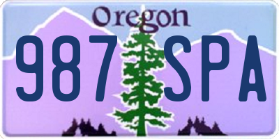 OR license plate 987SPA
