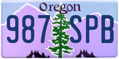 OR license plate 987SPB