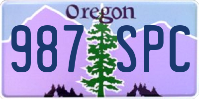 OR license plate 987SPC