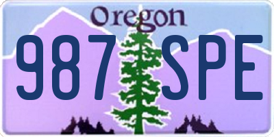 OR license plate 987SPE