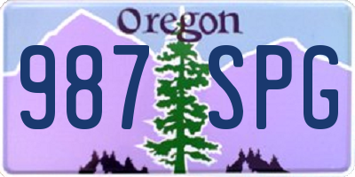 OR license plate 987SPG