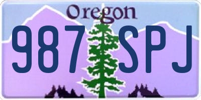 OR license plate 987SPJ