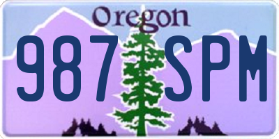 OR license plate 987SPM