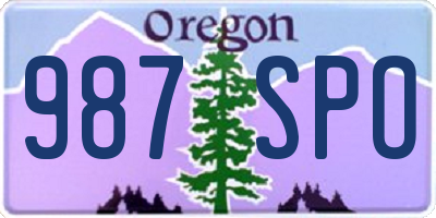 OR license plate 987SPO