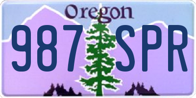 OR license plate 987SPR