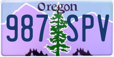OR license plate 987SPV