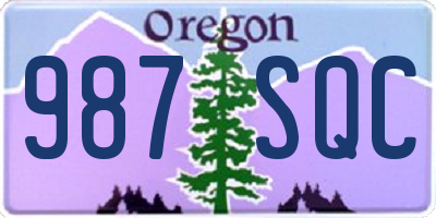 OR license plate 987SQC