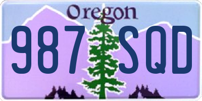 OR license plate 987SQD