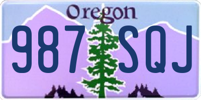 OR license plate 987SQJ