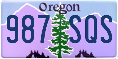 OR license plate 987SQS