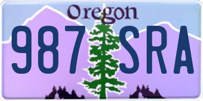 OR license plate 987SRA