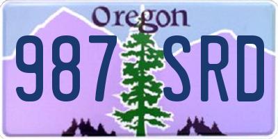 OR license plate 987SRD
