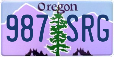 OR license plate 987SRG