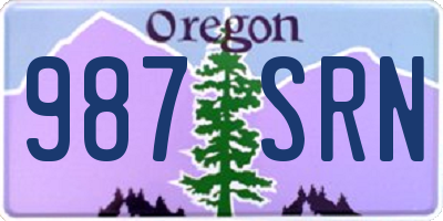 OR license plate 987SRN