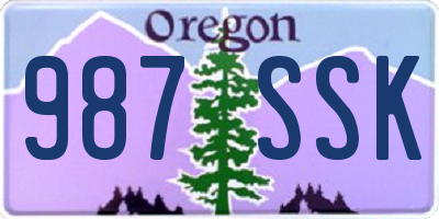 OR license plate 987SSK