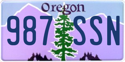 OR license plate 987SSN