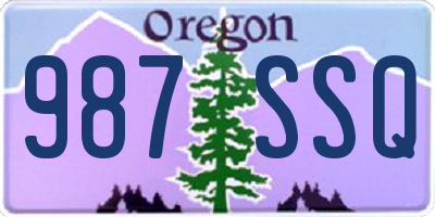 OR license plate 987SSQ