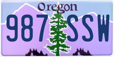 OR license plate 987SSW