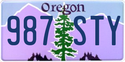 OR license plate 987STY