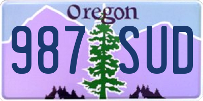 OR license plate 987SUD
