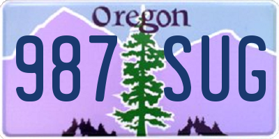 OR license plate 987SUG