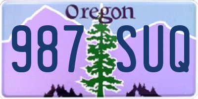 OR license plate 987SUQ