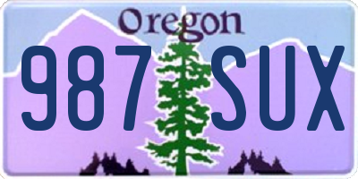 OR license plate 987SUX