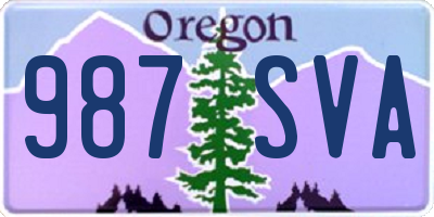 OR license plate 987SVA