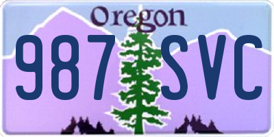 OR license plate 987SVC