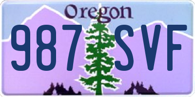 OR license plate 987SVF