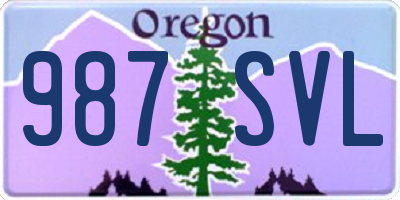 OR license plate 987SVL