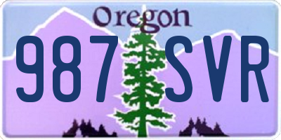 OR license plate 987SVR