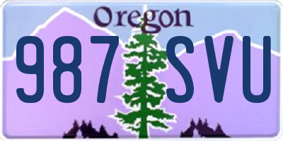 OR license plate 987SVU