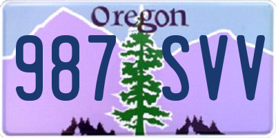 OR license plate 987SVV