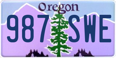 OR license plate 987SWE