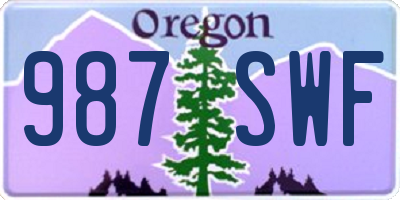 OR license plate 987SWF