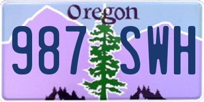 OR license plate 987SWH