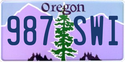 OR license plate 987SWI