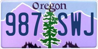 OR license plate 987SWJ