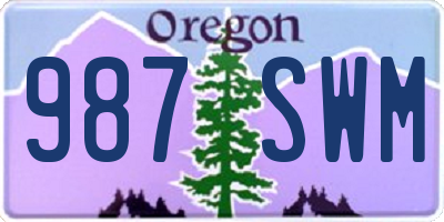 OR license plate 987SWM