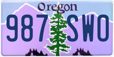 OR license plate 987SWO