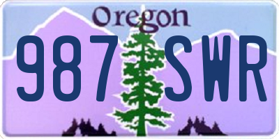OR license plate 987SWR