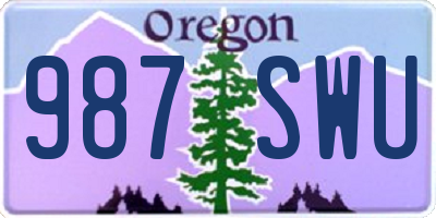 OR license plate 987SWU