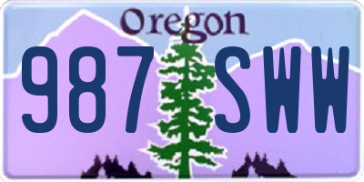 OR license plate 987SWW