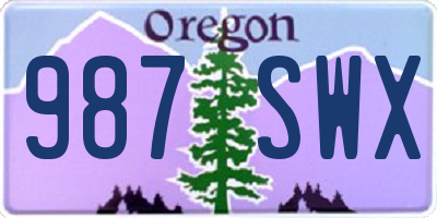OR license plate 987SWX