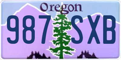 OR license plate 987SXB