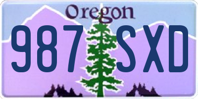 OR license plate 987SXD