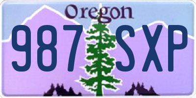 OR license plate 987SXP