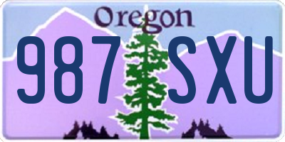 OR license plate 987SXU