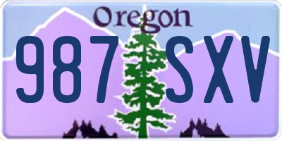 OR license plate 987SXV